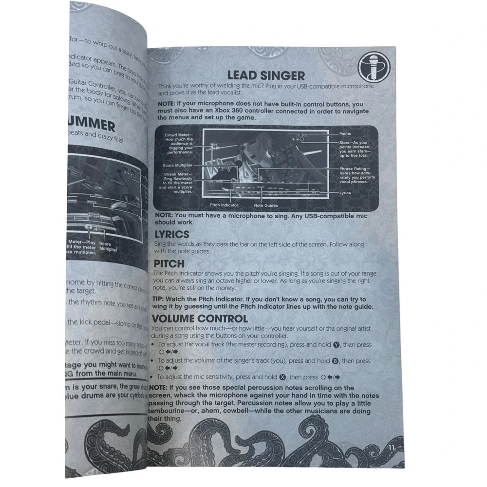 Rock Band 2 Xbox 360 Manual Instruction‎ Booklet Replacement